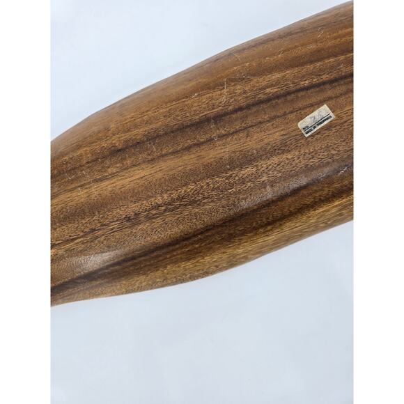 Vintage Hand-Carved Wooden Divided Serving Tray - Picture 8 of 8